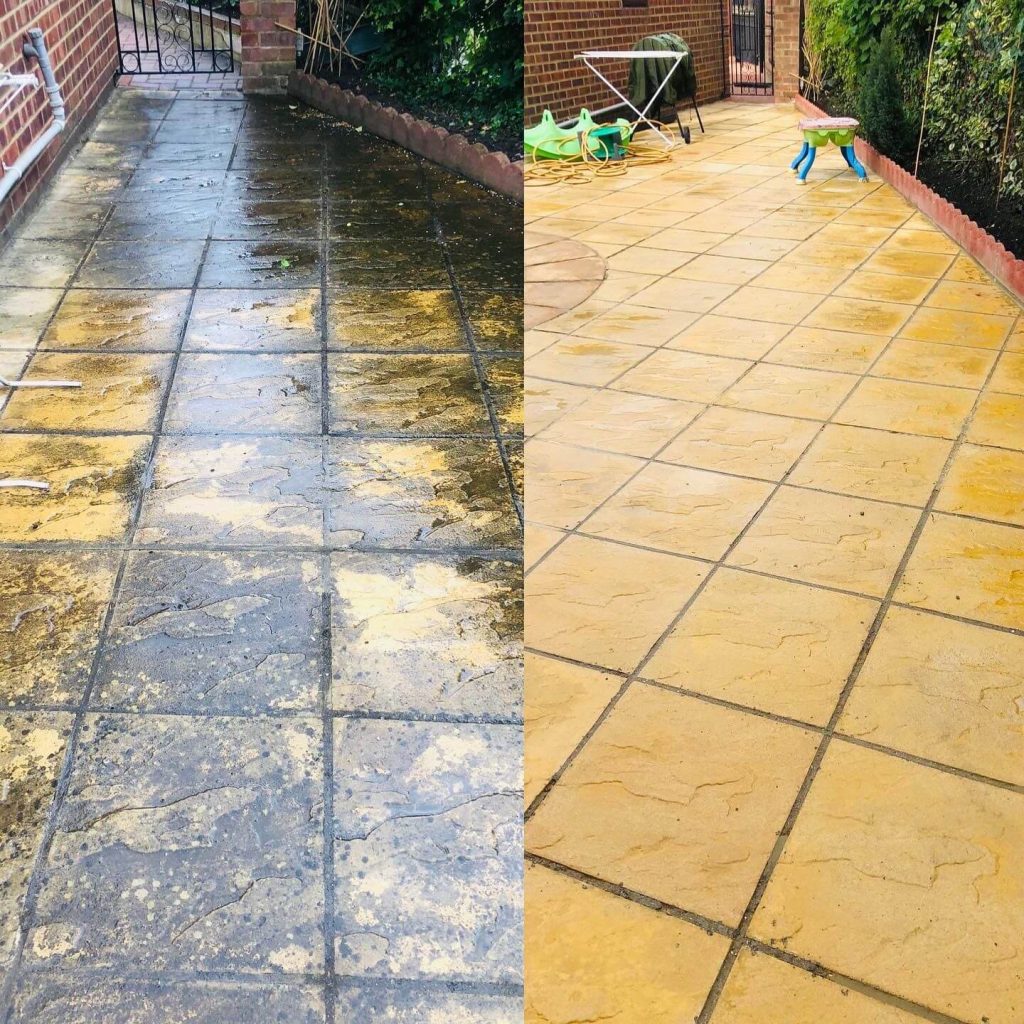 ADC patio cleaning before and after
